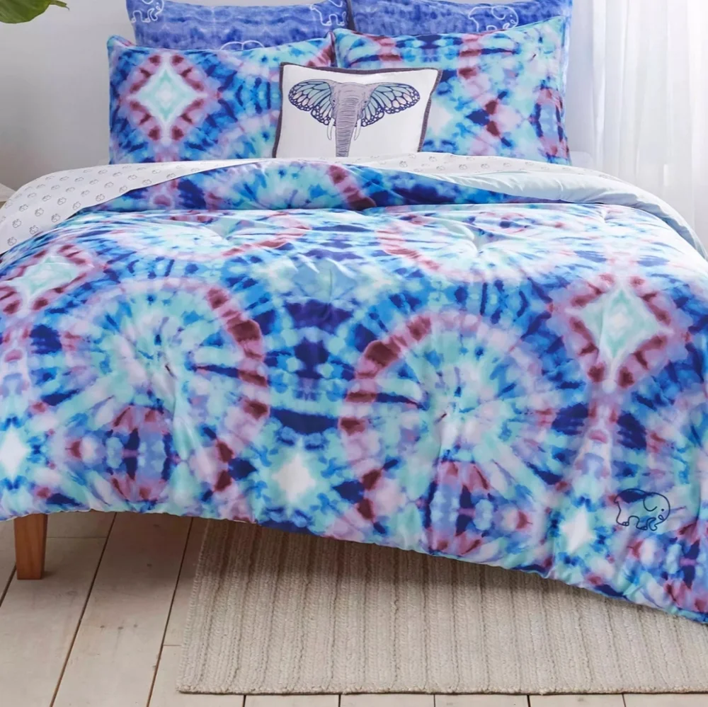 Twin Ivory Ella Izzie Tie Dye Comforter cover Duvet cover + One Standard sham